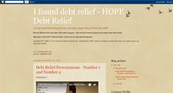 Desktop Screenshot of ifounddebtrelief.blogspot.com