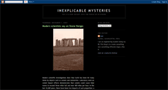 Desktop Screenshot of inexplicablemysteries.blogspot.com