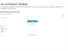 Tablet Screenshot of joeandrachelswedding.blogspot.com