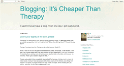 Desktop Screenshot of bloggingitscheaperthantherapy.blogspot.com