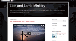 Desktop Screenshot of lionandlambministry.blogspot.com