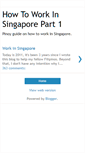 Mobile Screenshot of howtoworkinsingapore.blogspot.com