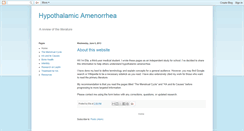 Desktop Screenshot of hypothalamicamenorrhea.blogspot.com