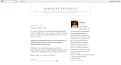 Desktop Screenshot of paradise-regained.blogspot.com