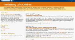 Desktop Screenshot of preventinglostchildren.blogspot.com