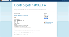 Desktop Screenshot of dontforgetthatsqlfix.blogspot.com