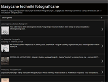 Tablet Screenshot of klasycznetechnikifotograficzne.blogspot.com