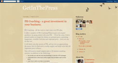 Desktop Screenshot of getinthepress.blogspot.com