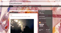 Desktop Screenshot of crazymisssarah.blogspot.com