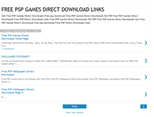 Tablet Screenshot of freepspgamesdirectdownloadlinks.blogspot.com