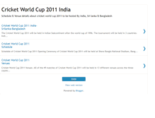 Tablet Screenshot of cricketworldcup2011india.blogspot.com