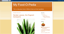 Desktop Screenshot of myfood-o-pedia.blogspot.com