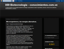 Tablet Screenshot of conocimientos-biotecnologia.blogspot.com