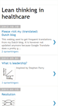 Mobile Screenshot of leanthinkinginhealthcare.blogspot.com