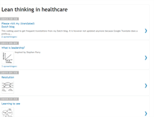 Tablet Screenshot of leanthinkinginhealthcare.blogspot.com