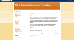 Desktop Screenshot of csharptopicwiseques.blogspot.com