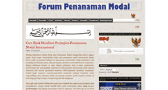 Desktop Screenshot of forum-penanaman-modal.blogspot.com