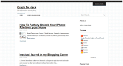 Desktop Screenshot of cracktohack.blogspot.com