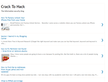 Tablet Screenshot of cracktohack.blogspot.com