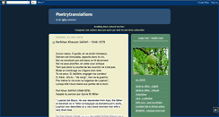 Desktop Screenshot of poetrytranslations.blogspot.com