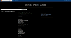 Desktop Screenshot of britneyspears-lyrics.blogspot.com