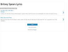 Tablet Screenshot of britneyspears-lyrics.blogspot.com