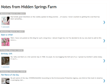 Tablet Screenshot of notesfromhiddenspringsfarm.blogspot.com