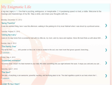 Tablet Screenshot of my-enigmatic-life.blogspot.com
