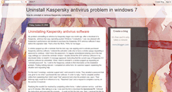 Desktop Screenshot of kasperskyuninstallproblem.blogspot.com