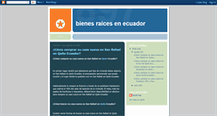 Desktop Screenshot of bienesraicesenecuador.blogspot.com
