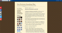 Desktop Screenshot of newhorizonsgenealogy.blogspot.com