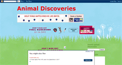Desktop Screenshot of animaldiscoveries.blogspot.com