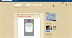 Desktop Screenshot of animaladventurer.blogspot.com