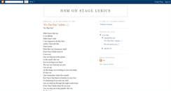 Desktop Screenshot of hsm-onstage-lyrics.blogspot.com