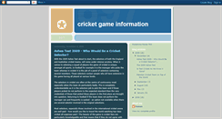 Desktop Screenshot of cricket-game-info.blogspot.com