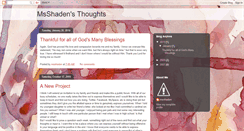 Desktop Screenshot of msshadensthoughts.blogspot.com