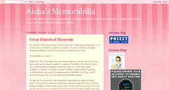 Desktop Screenshot of aishasmemorabilia.blogspot.com