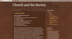 Desktop Screenshot of churchandthesociety.blogspot.com