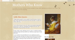 Desktop Screenshot of motherswhoknowread.blogspot.com