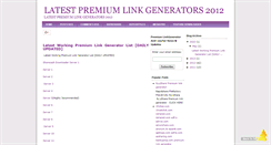 Desktop Screenshot of latestpremiumlinkgenerators.blogspot.com