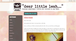 Desktop Screenshot of dearlittleleah.blogspot.com