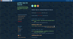 Desktop Screenshot of goldentipsforsoccer.blogspot.com