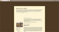 Desktop Screenshot of bobhooversblog.blogspot.com