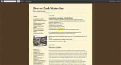 Desktop Screenshot of beaverparkwater.blogspot.com