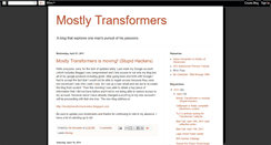 Desktop Screenshot of mostlytransformers.blogspot.com