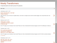 Tablet Screenshot of mostlytransformers.blogspot.com