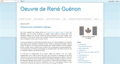 Desktop Screenshot of oeuvre-de-rene-guenon.blogspot.com