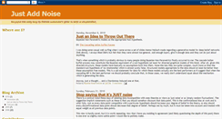 Desktop Screenshot of justaddnoise.blogspot.com