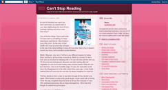 Desktop Screenshot of cantstopreading.blogspot.com