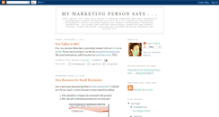 Desktop Screenshot of mymarketingperson.blogspot.com